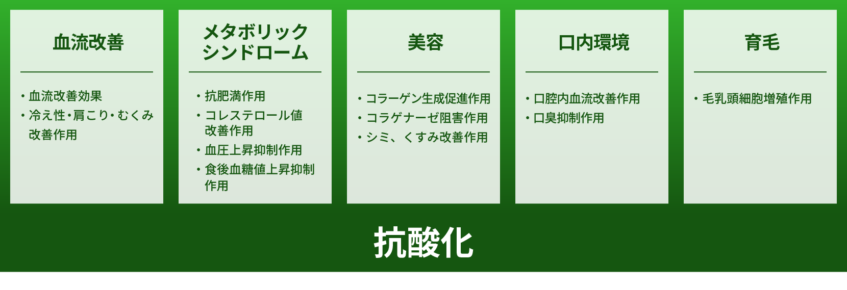 フラバンジェノールの5大機能